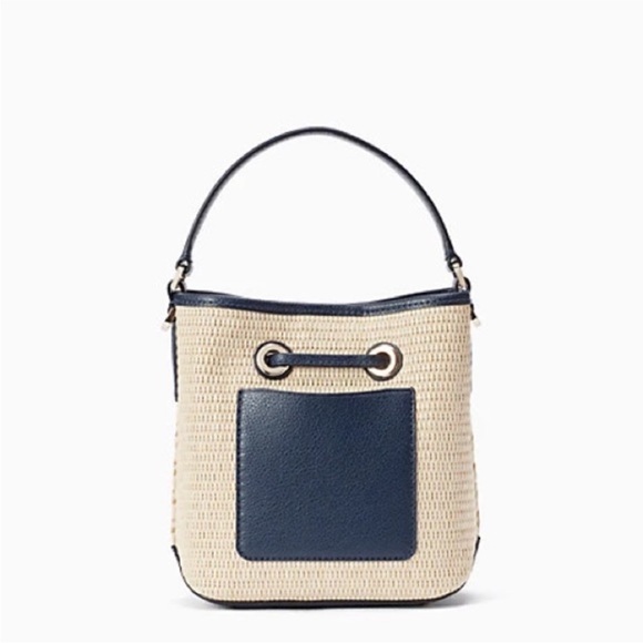 Kate Spade New York Eva Straw Small Bucket Bag - Picture 4 of 13